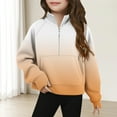 thumbnail image 2 of Ashirexll Girls Sweatshirt, Kids Sweatshirts, Fashion Gradient Color Half Zip Collar Sweatshirt Long Sleeve Fleece Sweatshirts for Grils 5-14 Years, 2 of 5