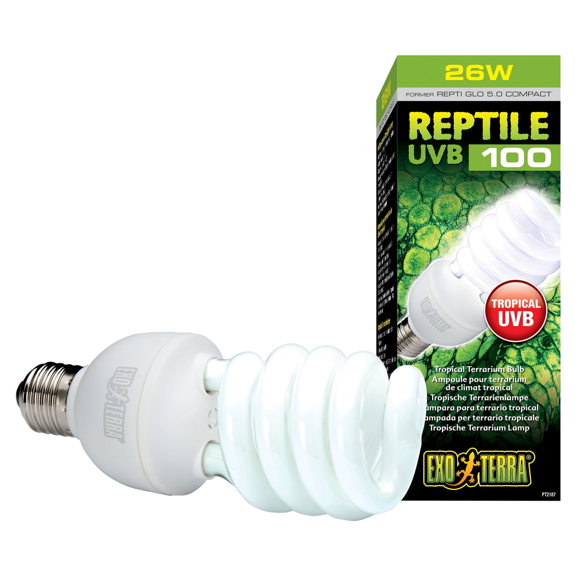Exo Terra Repti-Glo 5.0 Compact Fluorescent Tropical Terrarium Lamp, 26-Watt