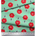 thumbnail image 3 of Soimoi Poly Crepe Fabric Floral & Bee Insects Fabric Prints by Yard 42 Inch Wide, 3 of 3