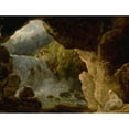 thumbnail image 2 of French School 24x19 Black Ornate Framed Double Matted Museum Art Print Titled: The Cave of Neptune at Tivoli (18th Century), 2 of 5