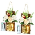 thumbnail image 2 of 2 Packs Wall Decorations for Living Room Mason Jar Home Decor Lights Decorative Wall Sconces with LED Fairy Lights,Art Wall Decor with Remote Control,Sconce Jars for Bar Club Kitchen Bathroom (Roses), 2 of 6