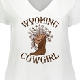 thumbnail image 4 of Inktastic Wyoming Cowgirl Western Rodeo Women's Plus Size V-Neck T-Shirt, 4 of 5