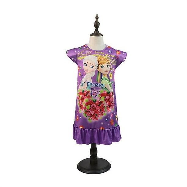 110cmpurplePrincess Summer Night Dress Pijamas para ninos Ropa de hogar para ninos Pijamas de Frozen de dibujos animados para bebes Pijamas para ninas Batas esqui esqui Gafas de esqui Walmart en