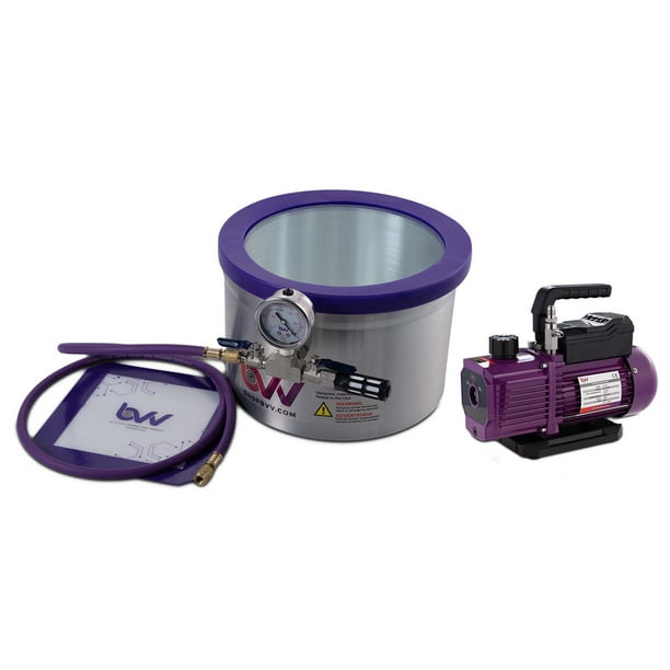 BVV Best Value Vacs 2 Gallon Aluminum Sidemount Vacuum Chamber and V4D
