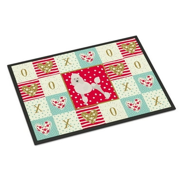Carolines Treasures CK5880JMAT Poodle Love Door Mat Indoor Rug or Outdoor Welcome Mat 24x36 Doormat 36"L x 24"W
