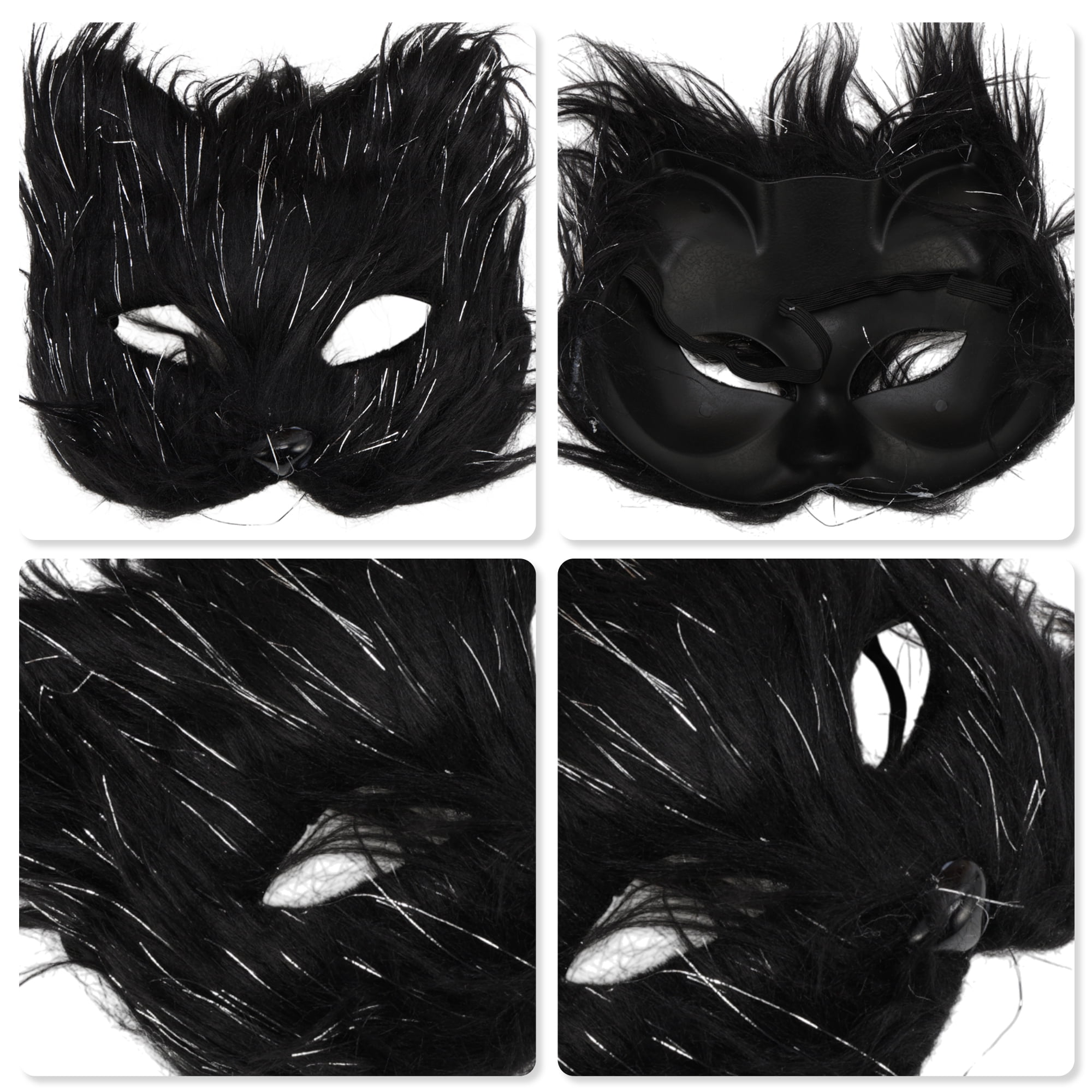 Unique Bargains 1 Pack Foxes Party Mask for Masquerade Black