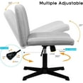 thumbnail image 2 of Vitesse Armless Office Desk Chair No Wheels,Fabric Padded Modern Swivel Vanity Chair,Height Adjustable Wide Seat Computer Task Chair for Home Office, 2 of 7