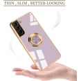 thumbnail image 2 of Compatible for Samsung Galaxy S21 Case with Ring Holder Kickstand [with Magnetic] Soft TPU Shockproof Electroplated Protective Phone Case for Galaxy S21 5G Purple, 2 of 14
