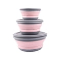 thumbnail image 1 of 3Pcs Folding Camping Bowl Set Portable Silicone Kitchen Containers for Travel Outdoor Camping, 1 of 8