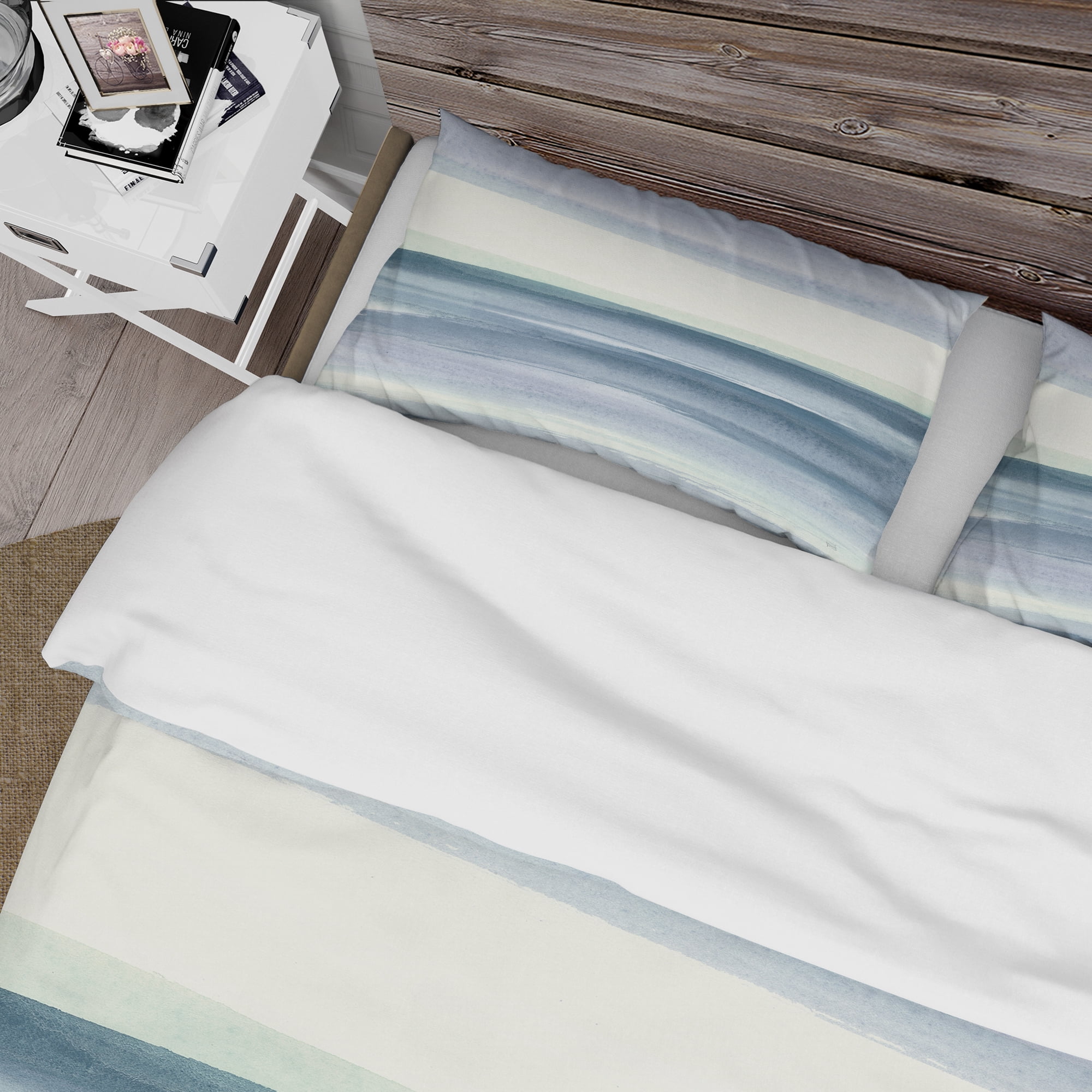 Designart 'Mint Indigo Dawn I' Cottage Duvet Cover Set
