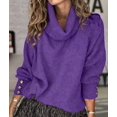 thumbnail image 4 of Women'S Oversized Chunky Pullover Sweaters Cowl Neck Long Sleeve Winter Slouchy Loose Knit Sweaters Purple 5XL, 4 of 8