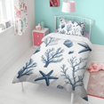 thumbnail image 4 of Coastal Coral Starfish Duvet Cover and Pillowcase Set for Single Bedding, Bedroom Accessories for Kids Teens, 4 of 5