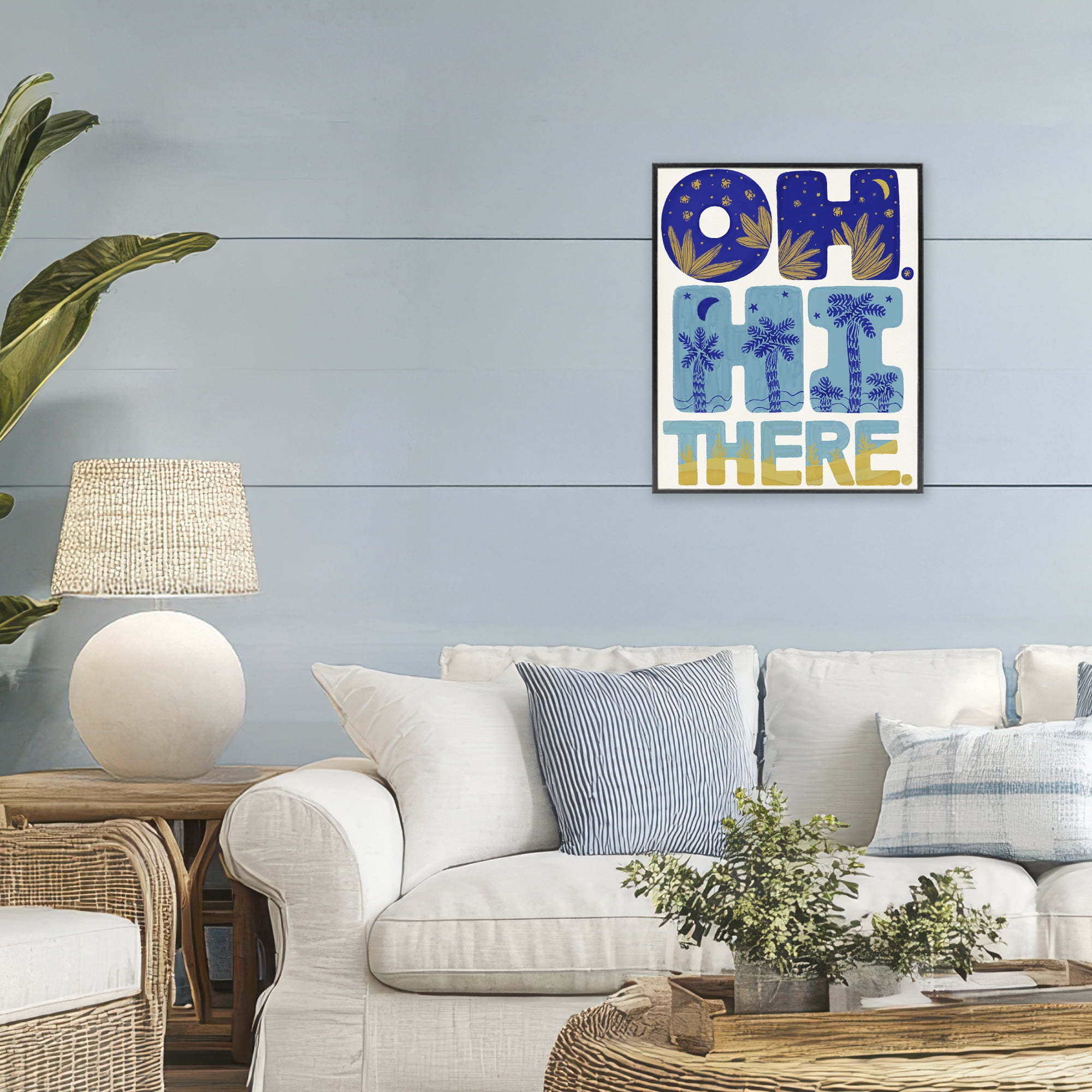 Stupell Industries Oh Hi There Tropical Black Framed Giclee Art, design by Connie Summers