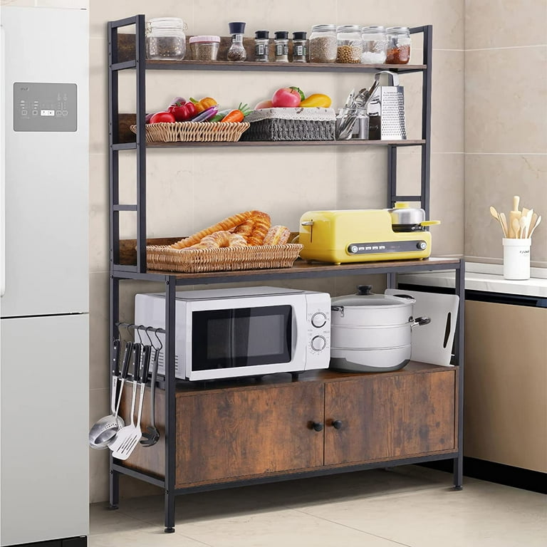 Floor Standing Movable Kitchen Shelf Household Large Capacity Storage  Cabinet With Wheels Simple Microwave Oven Holder Furniture