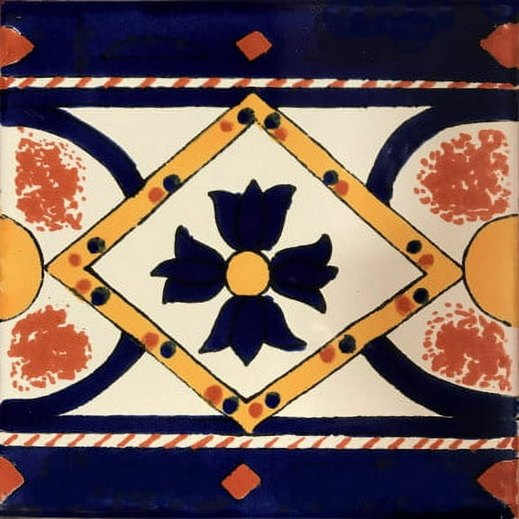 6x6 Ortega Talavera Mexican Tile, Set of 4 pcs