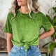 thumbnail image 2 of Mujeres Pantalones Cortos de Manga Corta Impresa Floral Cuello Redondo Superior / Camisa Poliéster, Blusa Casual de Moda para el Uso Diario Del Hogar, 2 of 8