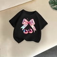 thumbnail image 3 of Tfken Girls Soft Comfy Tops Holiday Daily Wear Short Sleeve Tees Tshirts Graphic Print T-Shirts Fashion Toddler Classic Clothes Size 2-4 Years, 3 of 4