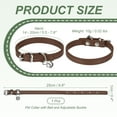 thumbnail image 2 of Dog Collar with Bell, Pu Leather Cat Collars Pet Basic Soft Padded Adjustable Buckle, 10" (Brown, 1 Pcs), 2 of 7