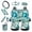 Blue Tie Dye, variant on Santa Claus Snowman 13 PCS Car Seat Cover Set Seat Covers Steering Wheel Cover Seatbelt Covers Keychain Lipstick Portable Sleeve Car Cup Coasters Car Trash Bag Rear View Mirror Cover