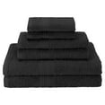 thumbnail image 2 of Eco-Friendly 100% Cotton Ring-Spun 6-Piece Towel Set, 2 Bath, 2 Hand, 2 Face Black, 2 of 2
