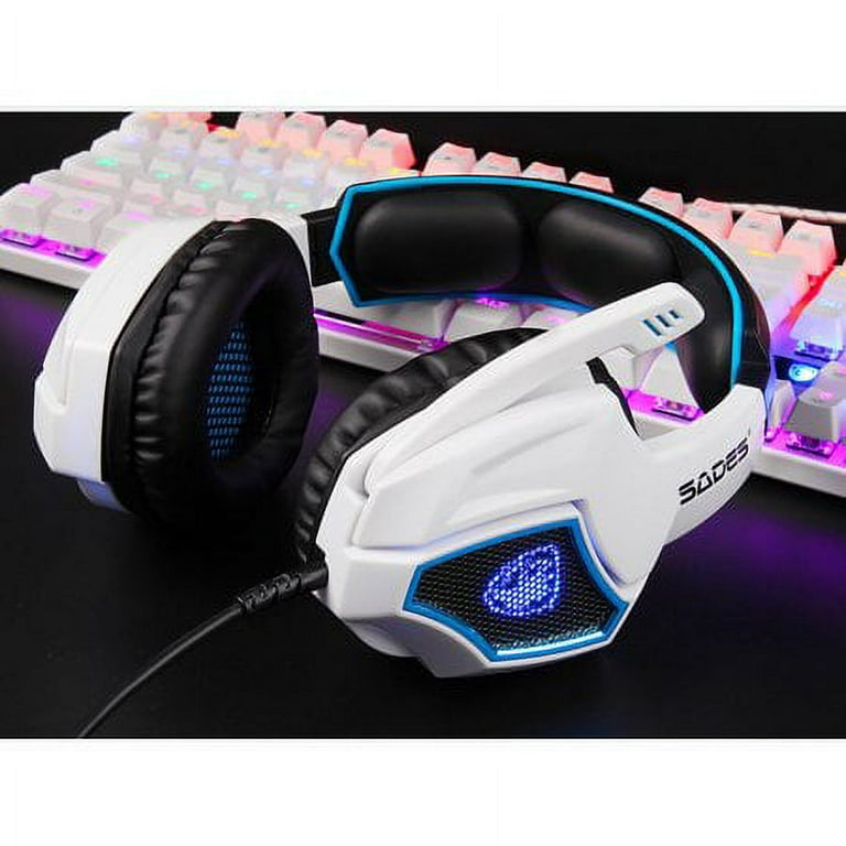 Over-the-Ear Gaming Surround Sound Spirit Control Wolf Stereo SADES Headset 7.1 with USB MIC Volume PC For Gamers Noise Isolating