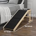 thumbnail image 3 of PawHut Pet Ramp Bed Steps for Dogs Cats, Natural Wood, 3 of 10