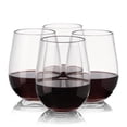 thumbnail image 3 of Smarty 16 oz. Clear Elegant Stemless Disposable Plastic Wine Glasses 64ct, 3 of 5