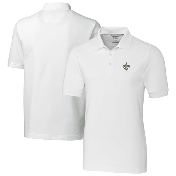 Men's Cutter & Buck White New Orleans Saints Advantage Eco Pique DryTec Tri-Blend Polo