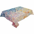 thumbnail image 2 of Blue Abstract Tablecloth Rectangle Table Cloth 60x84 , Waterproof Tablecloth Outdoor Table Cloth, Orange Yellow Gradient Stone Brushwork Washable Table Cover for Kitchen Dining Party, 2 of 8