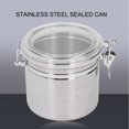 thumbnail image 3 of Stainless Steel Sealed Can Food Storage Container Kitchen Storage Tank, Airtight Canister for Dried Fruit Milk Powder Tea Coffee Beans, Multi-Function Sealed Can With Transparent Cover[1300ML], 3 of 8