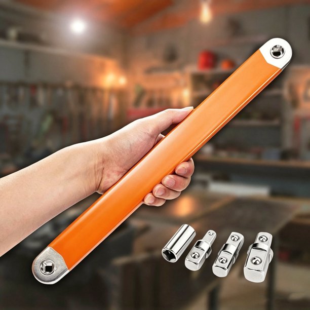 Wrench Extension Bar 15.4 Multi Function Socket Wrench Extender Tool Kit With Adapters For Car Repair Tight Spaces