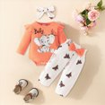 thumbnail image 2 of Newborn Baby Girl Clothes Infant Baby Ruffle Romper Pants with Headband Winter Outfits 3PCS Set Toddler Girls' Clothing 0-18 Months Kaprioy Baby Girl Clothes, 2 of 6