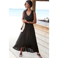 thumbnail image 2 of LASCANA Women's V-Neck Maxi Dress Crochet Detail, 2 of 5