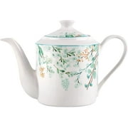 STP Porcelain J-217519 Teapot, Botanical Garden, Bone China Porcelain, Floral Design, Kettle, Kitchen Tea Pot, 1.15-qt. (1.1 L)