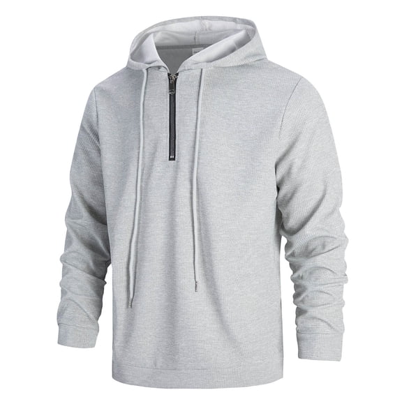 HXWCHs Men's Warm Hoodie Men's Spring Zipper Hooded Casual Sports Sweater Lightweight athletic Pullover Jacket for Outdoor Fitness Training Grey XL