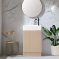 thumbnail image 2 of Glavbiku Bathroom Vanity with Sink & Ceramic Top,2 Tier Shelf,Toilet Rolls Holder,18.6" W,Natural, 2 of 12