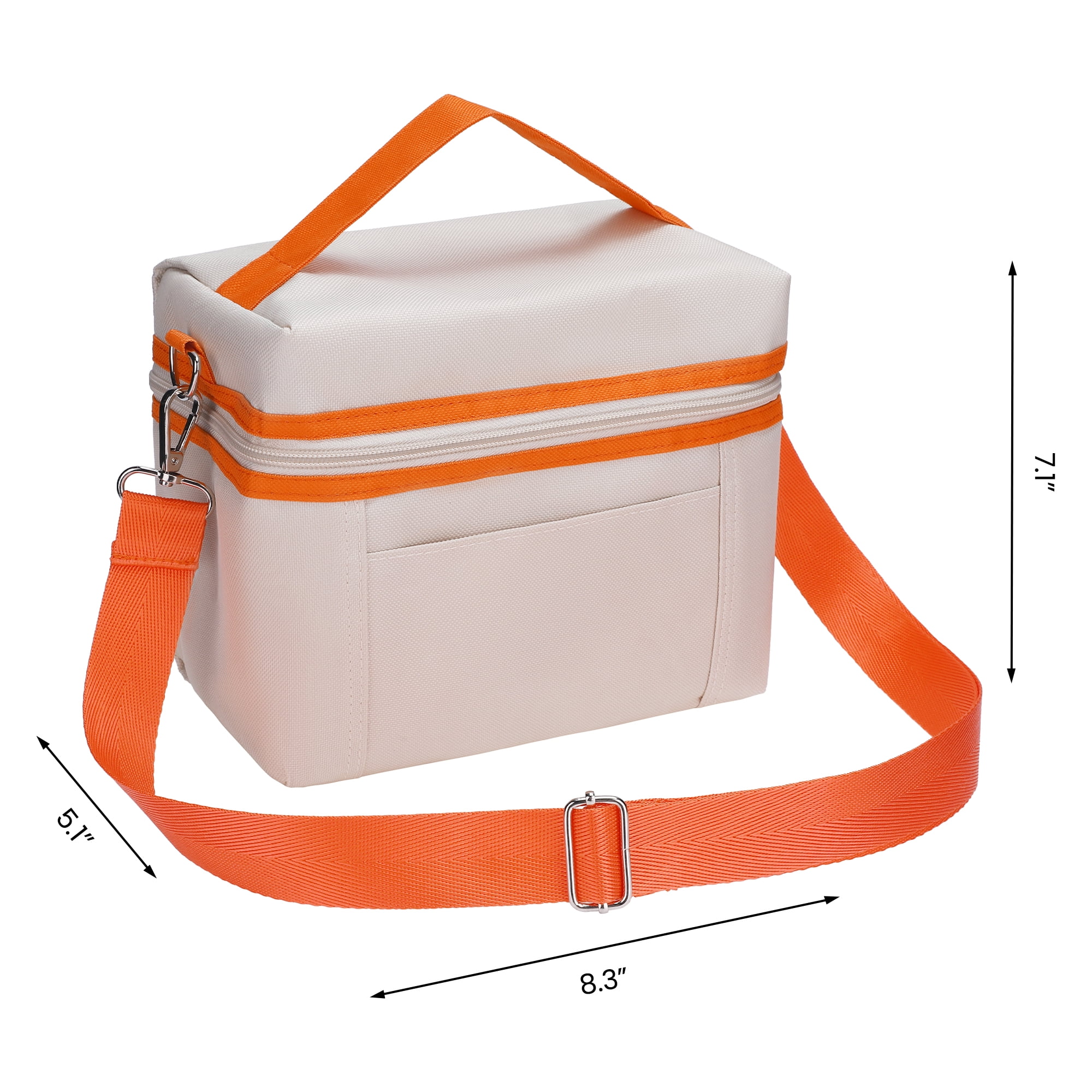 Unique Bargains Insulated Leakproof Lunch Bag for Work, Picnic White 8.3*5.1*7.1in