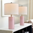 thumbnail image 3 of Oneach Ceramic Pink Table Lamps Set of 2 for Living Room Bedroom 22" Modern Bedside Nightstand Lamp, 3 of 7