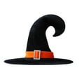 thumbnail image 3 of Rggeeun Kids Halloween Themed Headdress Hat Solid Color Witch Hat with Wide Brim for Festival Autumn Halloween Cap Boy and Girl Evening Party Classic,Orange,One Size, 3 of 3
