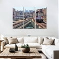 thumbnail image 3 of Elephant Stock New York Subway Train Wall Art - Horizontal Multi Panel Canvas - Living Room Wall Decor - Architecture Multi Panel - Brown And Beige Decor - 74" x 48", 3 of 8