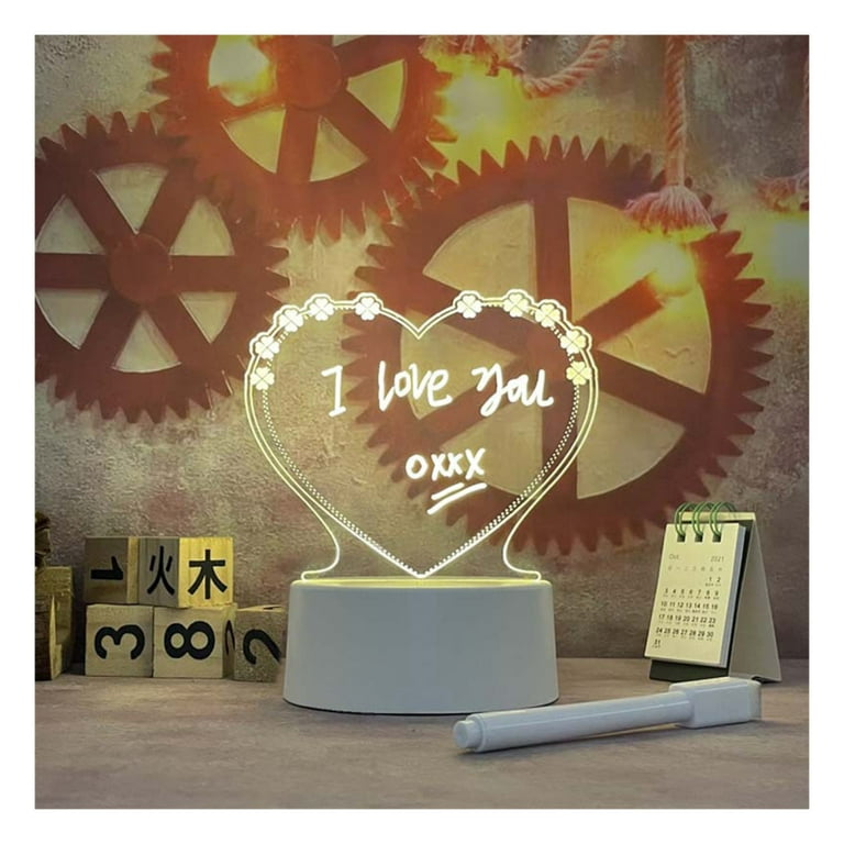 Warm White light/White light drawing board Led night light USB message board,  with 8 pens