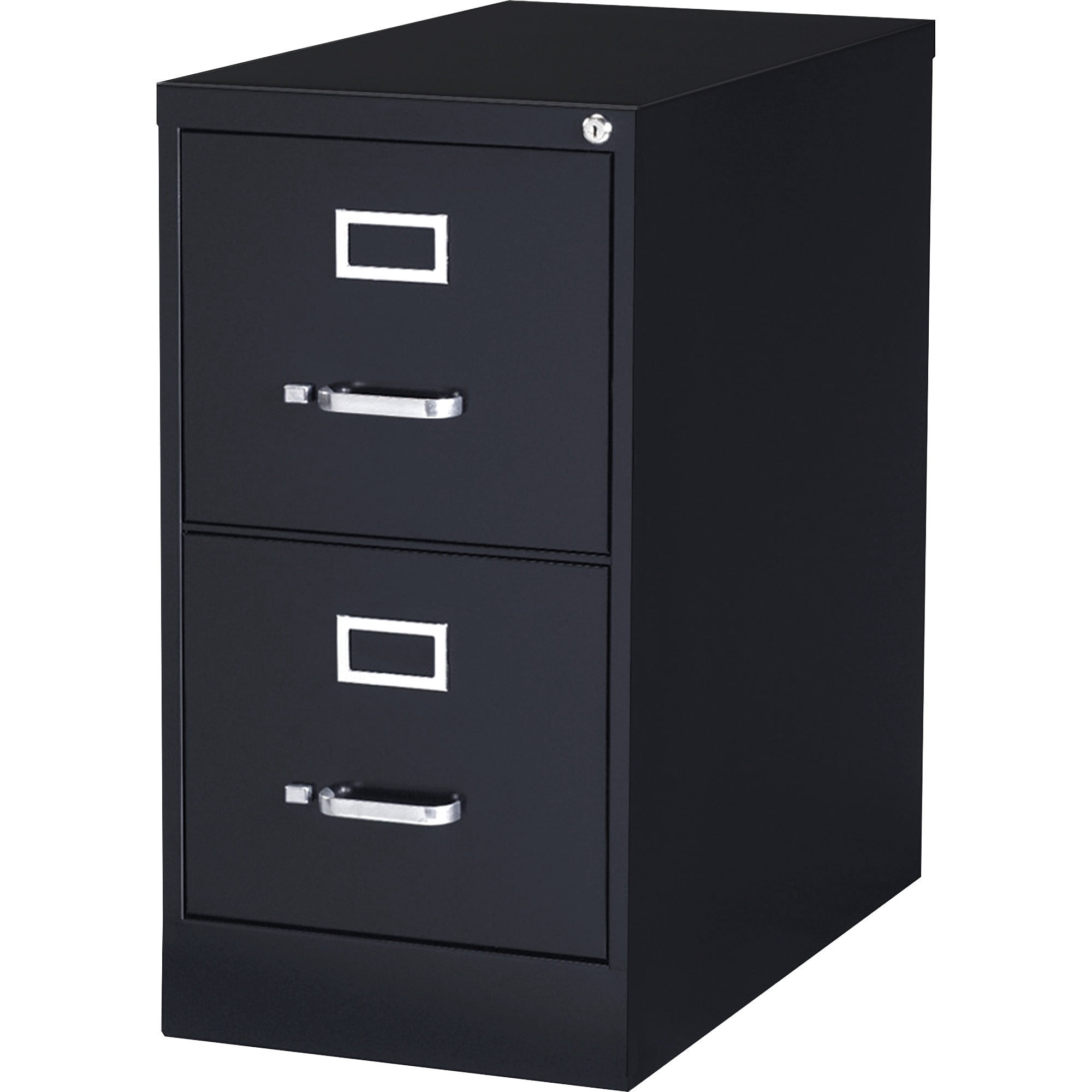 Lorell Vertical File - 2-drawer - 15" X 25" X 28.4" - 2 X Drawer(s) For File - Letter - Vertical - Security Lock, Ball-bearing Suspension, Heavy Duty - Black - Steel - Recycled