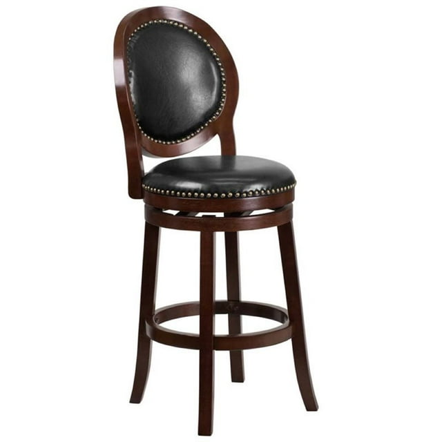 Pemberly Row Tabouret de Bar en Cuir 30" Noir et Cappuccino