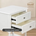 thumbnail image 4 of Decor Therapy Preston Two Drawer Side Table, Traditional End Table with Storage Drawers and Shelf, Classic Design for Living Room or Bedroom, White, 4 of 5