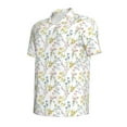 thumbnail image 2 of Vsdgher Floral Print Men's Short Sleeve Stretch Polo Shirt, Moisture-Wicking Performance Polo Shirt, 2 of 8
