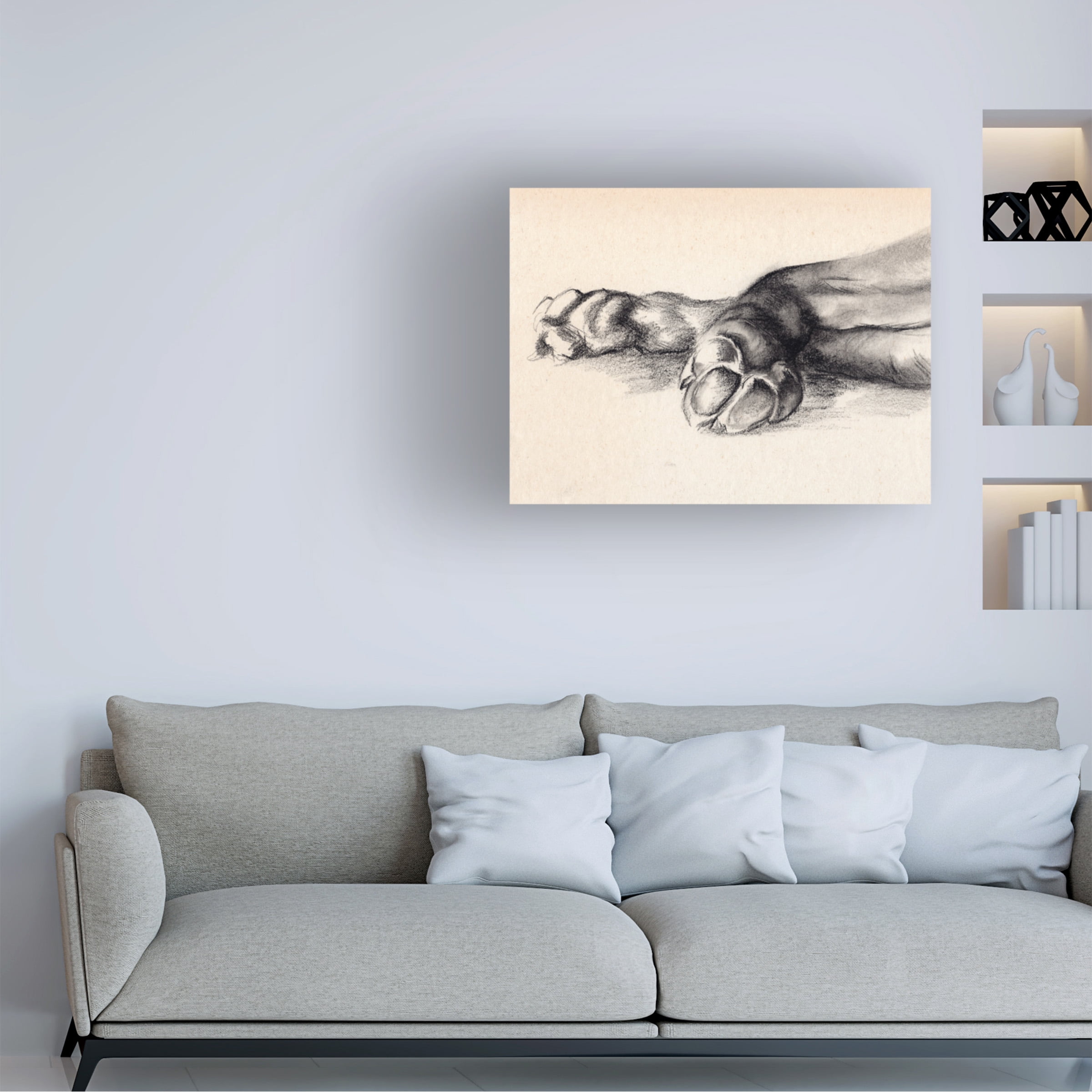 Jennifer Paxton Parker 'Charcoal Paws I' Canvas Art