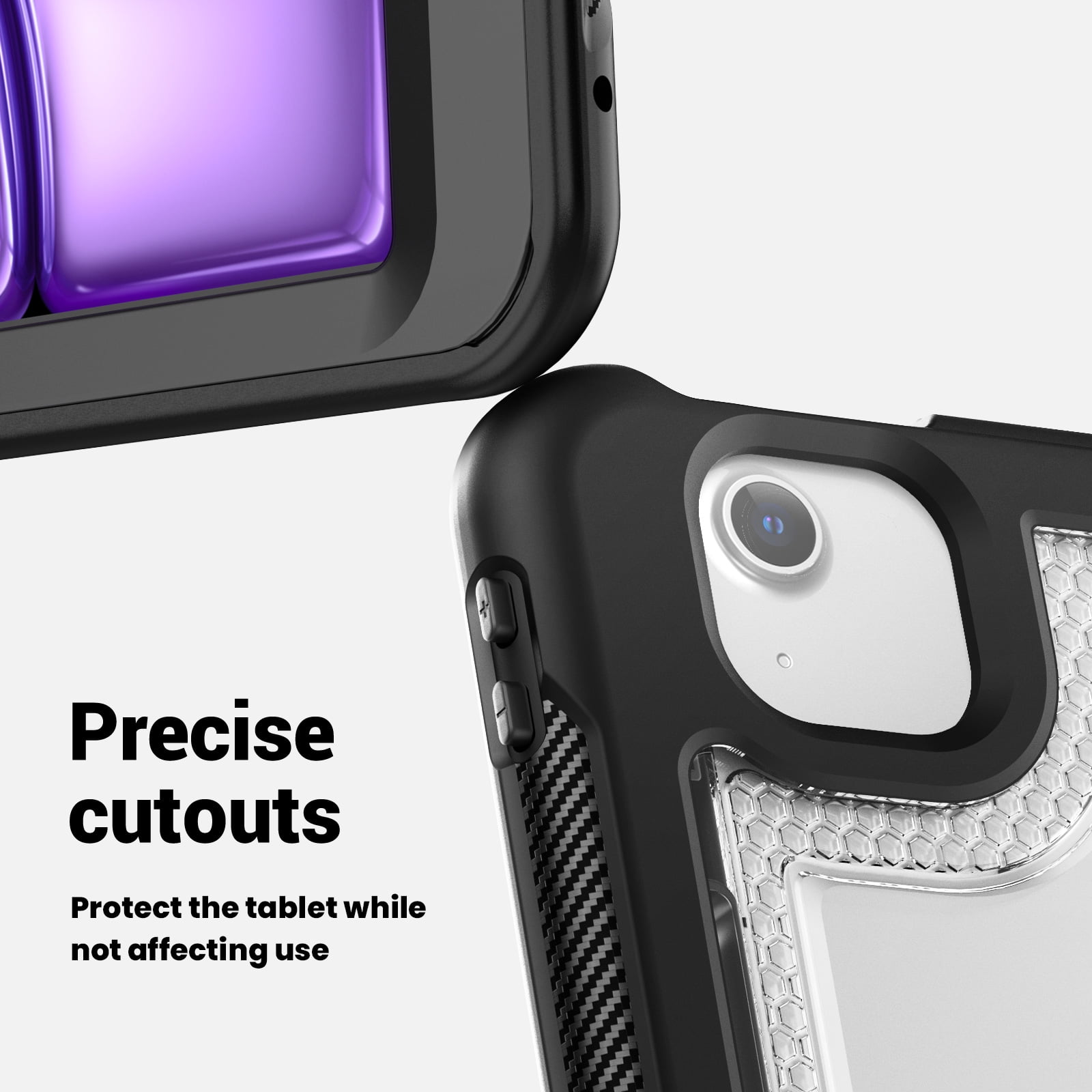Shockproof Case for Apple iPad Air 13 Inch 2024 M2, Rugged Hybrid Protective Cover with Pencil Holder & Shoulder Strap Kids Friendly Rotating Kickstand Case for iPad Air 13" 2024, Clear