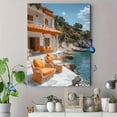 thumbnail image 4 of Mediterranean Coastal House Canvas Print/Wall Art Perfect for Living RoomPatio and Beach House Decor., 4 of 8