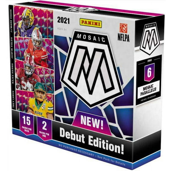 NFL 2021 Mosaic Draft Picks Collegiate Football Trading Card HOBBY Box (2 Packs, 2 Autographs)