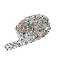 Meiiso Self-Adhesive Crystal Ribbon, Multicolor, Wedding Cake Decorations, Self-Adhesive Crystal Crafts Ribbon Wedding Cake Birthday Crafts Decorations